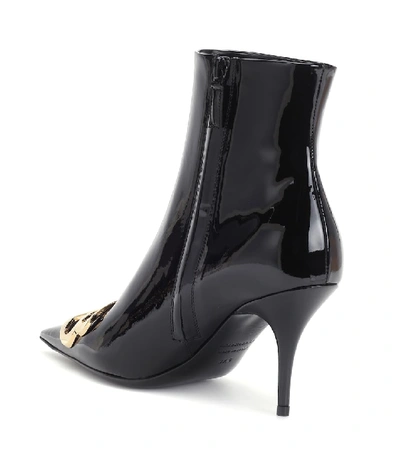 Shop Balenciaga Bb Patent Leather Ankle Boots In Black