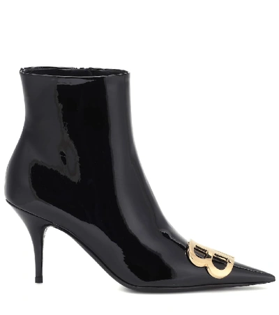 Shop Balenciaga Bb Patent Leather Ankle Boots In Black