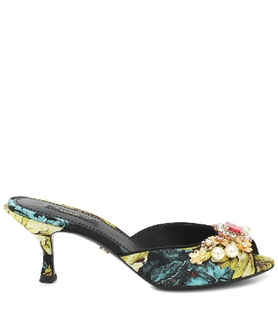 Shop Dolce & Gabbana Keira Embellished Floral Sandals In Multicoloured