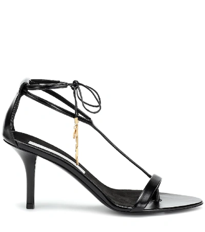Shop Stella Mccartney Faux Leather Sandals In Black