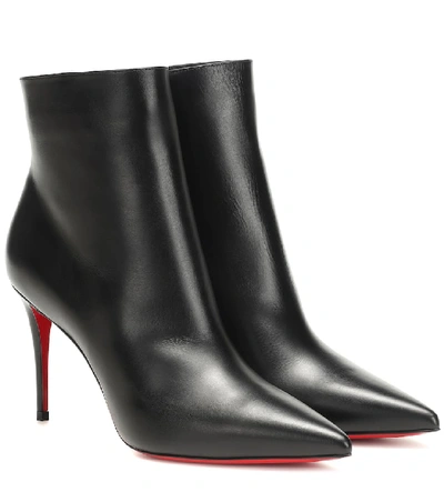 Shop Christian Louboutin So Kate 85 Leather Ankle Boots In Black