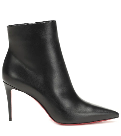Shop Christian Louboutin So Kate 85 Leather Ankle Boots In Black