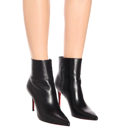 Shop Christian Louboutin So Kate 85 Leather Ankle Boots In Black