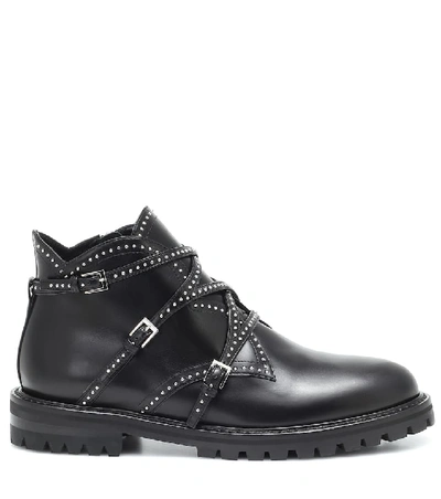 Shop Alaïa Embellished Leather Ankle Boots In Black