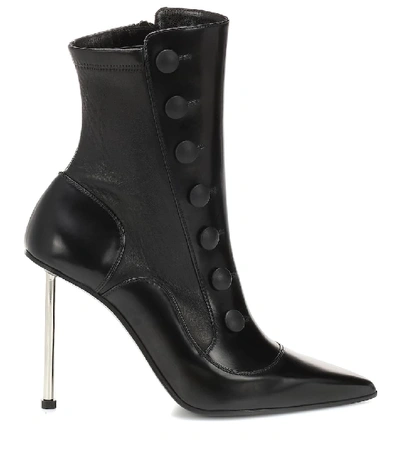 Shop Alexander Mcqueen Victorian Leather Ankle Boots In Black