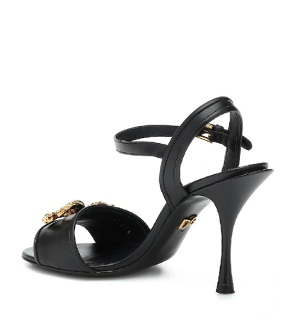 Shop Dolce & Gabbana Keira Leather Sandals In Black