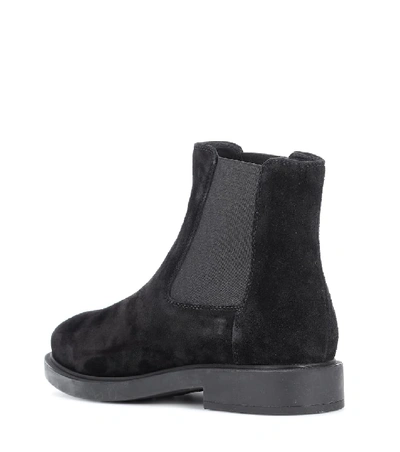Shop Tod's Suede Ankle Boots In Black