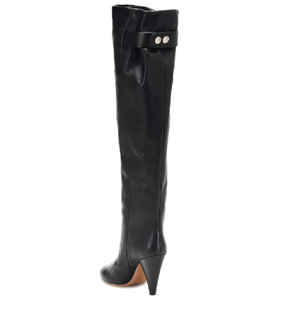 Shop Isabel Marant Lacine Leather Over-the-knee Boots In Black