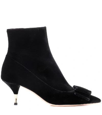 Shop Rochas Velvet Ankle Boots In Black