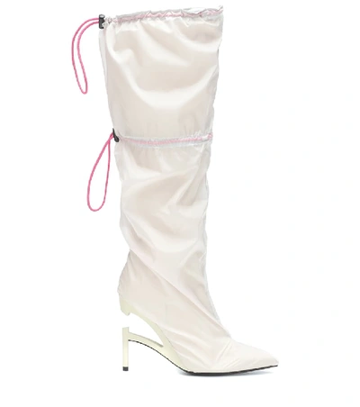 Shop Ben Taverniti Unravel Project Leather Over-the-knee Boots In White