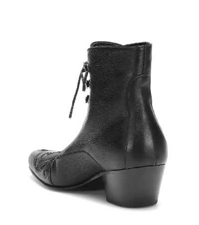 Shop Saint Laurent Susan Leather Ankle Boots In Black