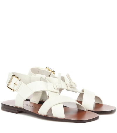 Shop Zimmermann Leather Sandals In White