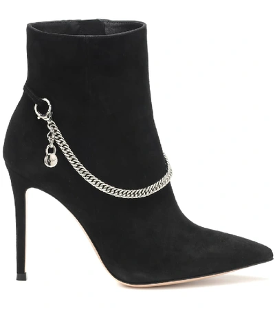 Shop Gianvito Rossi Annie 115 Suede Ankle Boots In Black