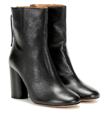 Shop Isabel Marant Garett Leather Ankle Boots In Black