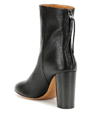 Shop Isabel Marant Garett Leather Ankle Boots In Black