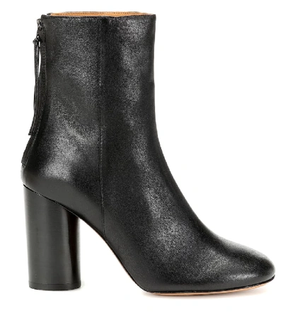 Shop Isabel Marant Garett Leather Ankle Boots In Black