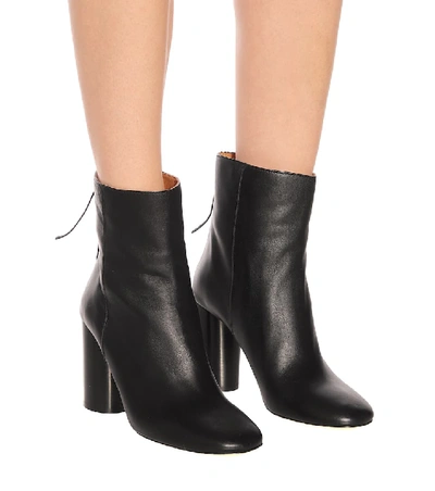 Shop Isabel Marant Garett Leather Ankle Boots In Black