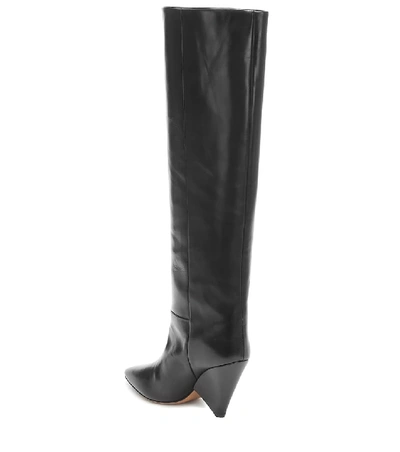 Shop Isabel Marant Lokyo Leather Knee-high Boots In Black