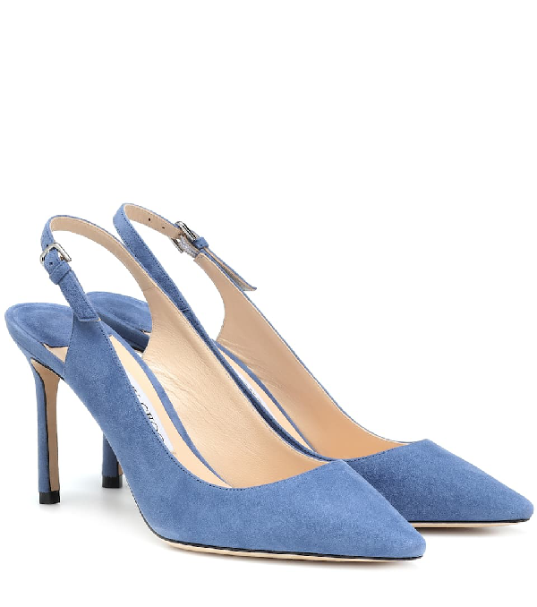 jimmy choo blue suede pumps