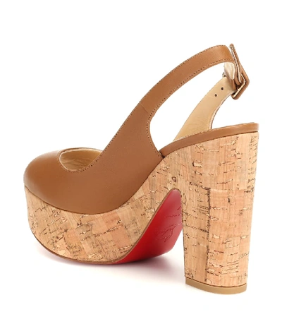 Shop Christian Louboutin Dona Anna Leather Platform Sandals In Brown
