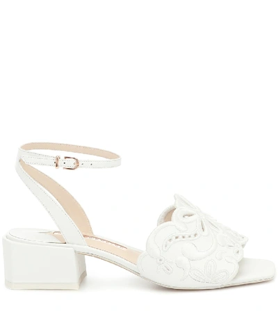 Shop Sophia Webster Cassia Leather Sandals In White