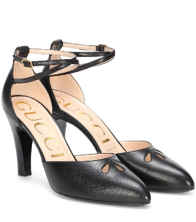 Shop Gucci Leather Pumps In Black