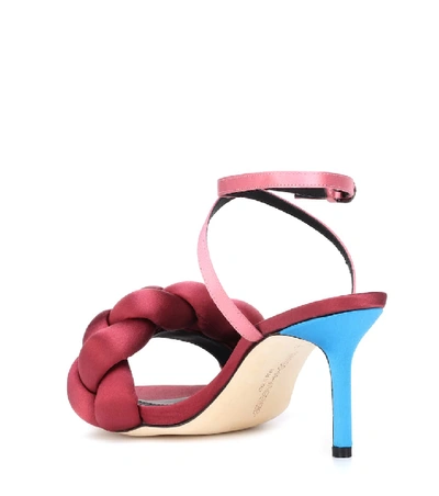 Shop Marco De Vincenzo Braided Satin Sandals In Red