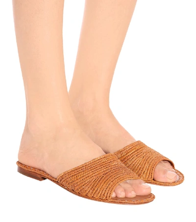 Shop Carrie Forbes Raffia Sandals In Beige