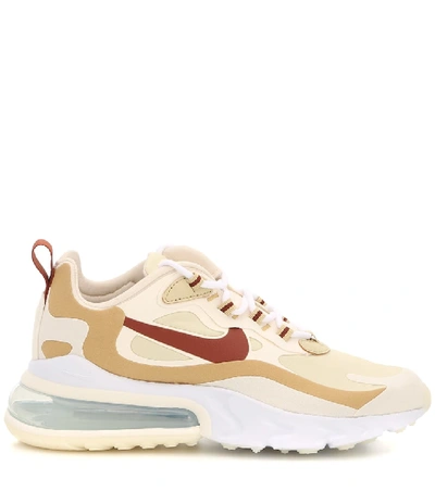 Nike Air Max 270 React Neoprene And Faux Leather Sneakers In Beige |  ModeSens