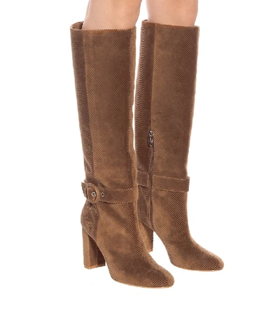 Shop Gianvito Rossi Lucas Corduroy Knee-high Boots In Brown