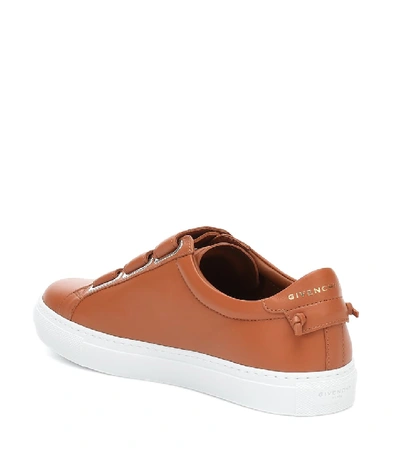 Shop Givenchy Urban Street Leather Sneakers In Brown