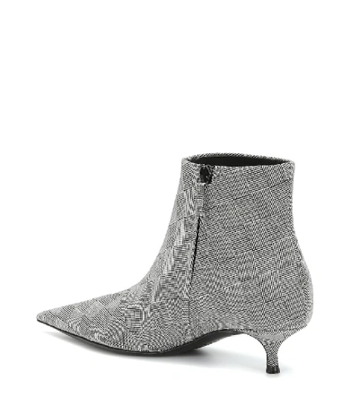 Shop Balenciaga Knife Checked Ankle Boots In Grey