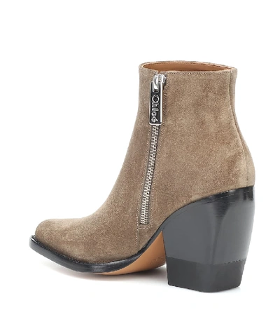 Shop Chloé Rylee Suede Ankle Boots In Grey