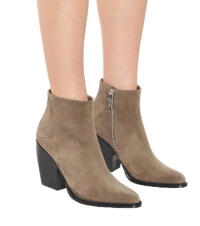 Shop Chloé Rylee Suede Ankle Boots In Grey