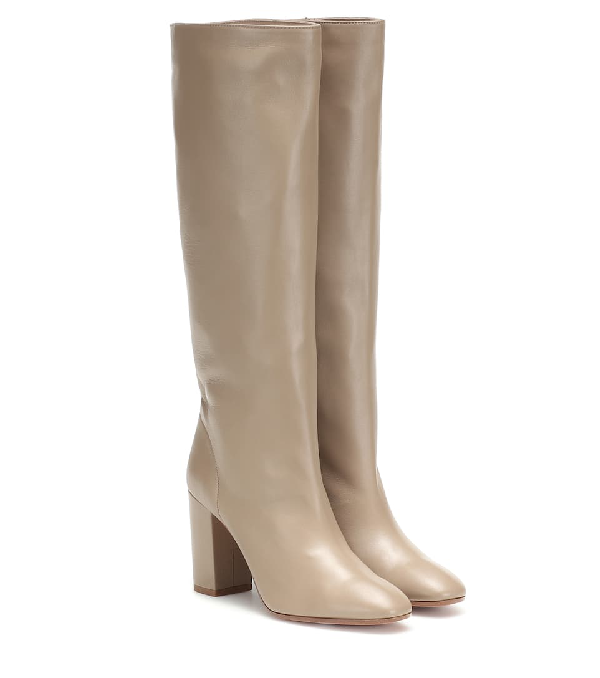 beige boots knee high