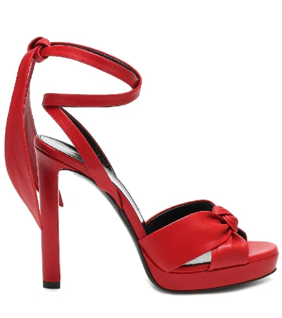 Shop Saint Laurent Hall 105 Leather Sandals In Red