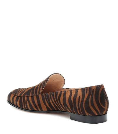 Shop Gianvito Rossi Marcel Zebra-print Suede Loafers In Brown