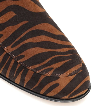 Shop Gianvito Rossi Marcel Zebra-print Suede Loafers In Brown