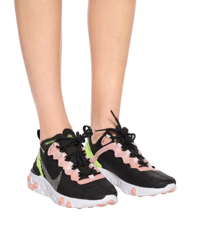 Shop Nike React Element 55 Sneakers In Black