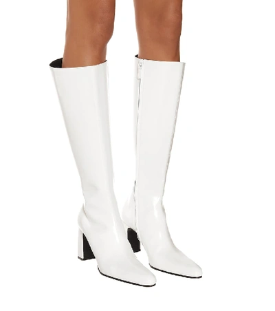 Shop Balenciaga Leather Boots In White