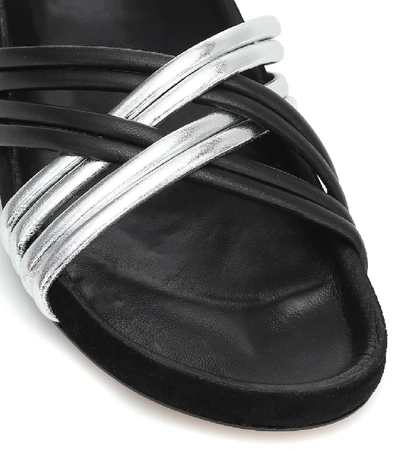 Shop Isabel Marant Hellya Leather Sandals In Black