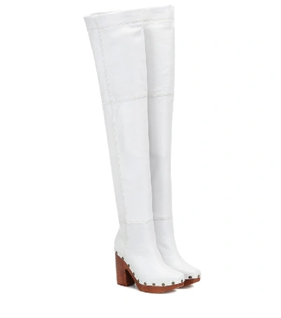 Shop Jacquemus Les Bottes Sabots Leather Boots In White