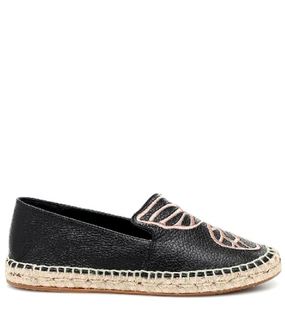 Shop Sophia Webster Butterfly Leather Espadrilles In Black