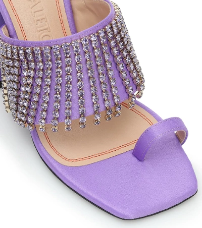 Shop Nodaleto Preston Embellished Satin Sandals In Purple