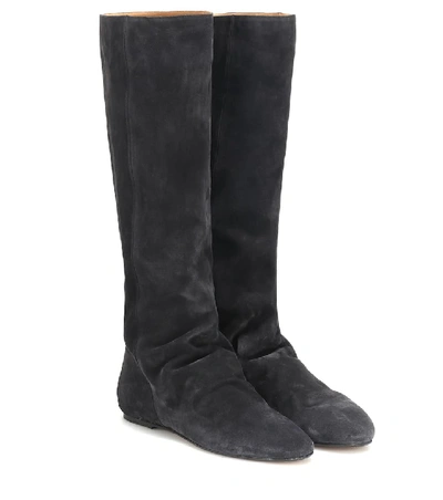 Shop Isabel Marant Reona Suede Boots In Black