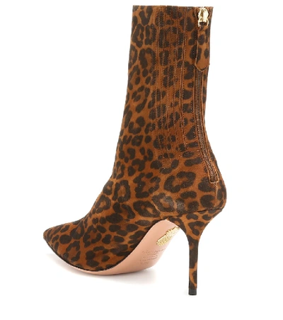 Shop Aquazzura Saint Honoré 85 Suede Ankle Boots In Brown