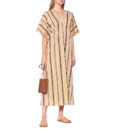 Jil Sander Toe-loop Cross-strap Leather Slides In Brown