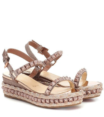 Shop Christian Louboutin Pira Ryad 60 Espadrille Sandals In Metallic