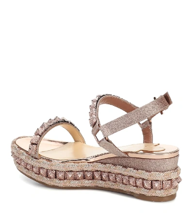 Shop Christian Louboutin Pira Ryad 60 Espadrille Sandals In Metallic