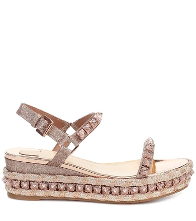 Shop Christian Louboutin Pira Ryad 60 Espadrille Sandals In Metallic